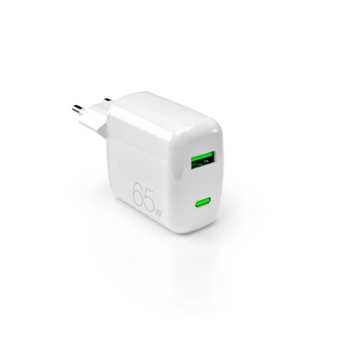 Ładowarka sieciowa Puro 65W GaN USB-A USB-C - biała Ładowarka sieciowa Puro 65W GaN USB-A USB-C - biała