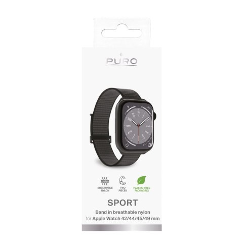 Pasek nylonowy Puro Sport do Apple Watch 42 / 44 / 45 / 49 mm - czarny Pasek nylonowy Puro Sport do Apple Watch 42 / 44 / 45 / 49 mm - czarny