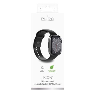Pasek silikonowy Puro Icon do Apple Watch 38 / 40 / 41 mm - czarny (2 szt.)