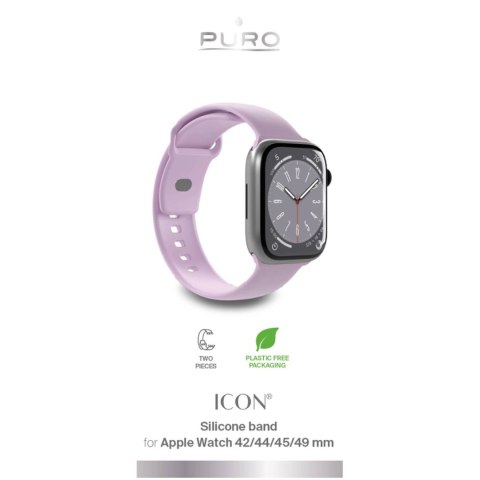 Pasek silikonowy Puro Icon do Apple Watch 42 / 44 / 45 / 49 mm - lawendowy (2 szt.) Pasek silikonowy Puro Icon do Apple Watch 42 / 44 / 45 / 49 mm - lawendowy (2 szt.)