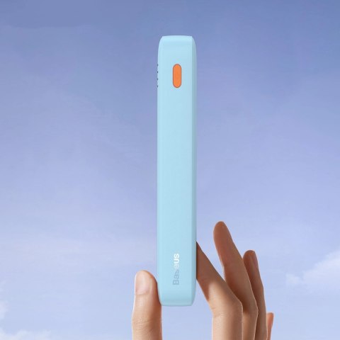 Powerbank Baseus Airpow 20W 20000mAh z białym kablem Baseus Simple Series USB-A - USB-C 50cm - niebieski