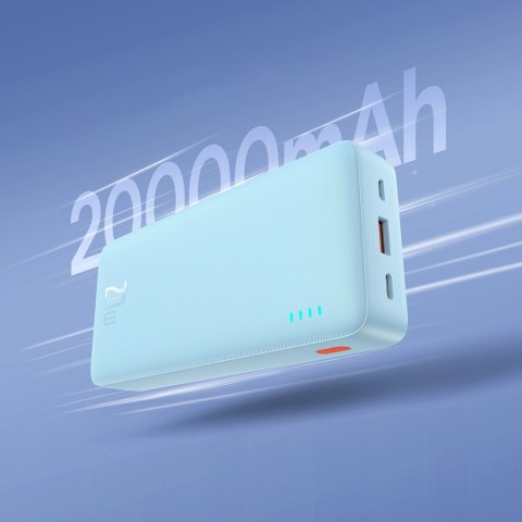 Powerbank Baseus Airpow 20W 20000mAh z białym kablem Baseus Simple Series USB-A - USB-C 50cm - niebieski