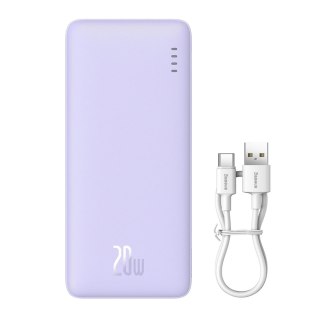 Powerbank Baseus Airpow 20W 20000mAh z kablem Baseus Simple Series USB-A - USB-C 50 cm - fioletowy