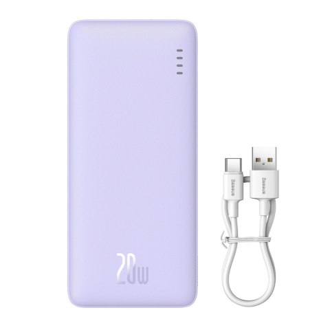Powerbank Baseus Airpow 20W 20000mAh z kablem Baseus Simple Series USB-A - USB-C 50 cm - fioletowy