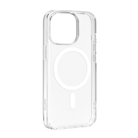 Puro Cover in PC+TPU+TPE with integrated magnets "LITE MAG PRO" for iPhone 15 Pro, white color Puro Cover in PC+TPU+TPE with integrated magnets "LITE MAG PRO" for iPhone 15 Pro, white color