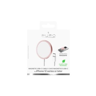 Puro Magnetic Wireless Induction Charging Station USB-C, MagSafe compatibile, 1m, pink