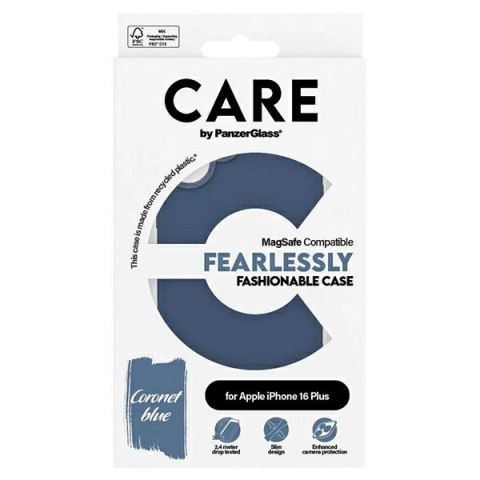 Etui CARE by PanzerGlass Fashion Case z MagSafe na iPhone 16 Plus - niebieskie Etui CARE by PanzerGlass Fashion Case z MagSafe na iPhone 16 Plus - niebieskie