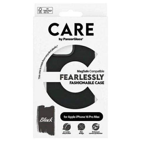 Etui CARE by PanzerGlass Fashion Case z MagSafe na iPhone 16 Pro Max - czarne Etui CARE by PanzerGlass Fashion Case z MagSafe na iPhone 16 Pro Max - czarne