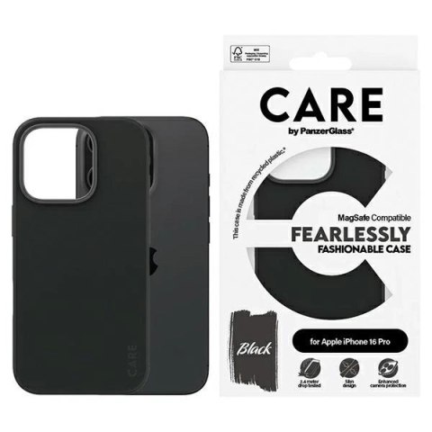 Etui CARE by PanzerGlass Fashion Case z MagSafe na iPhone 16 Pro - czarne Etui CARE by PanzerGlass Fashion Case z MagSafe na iPhone 16 Pro - czarne