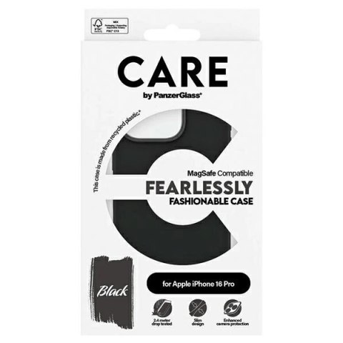 Etui CARE by PanzerGlass Fashion Case z MagSafe na iPhone 16 Pro - czarne Etui CARE by PanzerGlass Fashion Case z MagSafe na iPhone 16 Pro - czarne