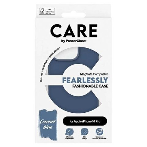 Etui CARE by PanzerGlass Fashion Case z MagSafe na iPhone 16 Pro - niebieskie Etui CARE by PanzerGlass Fashion Case z MagSafe na iPhone 16 Pro - niebieskie