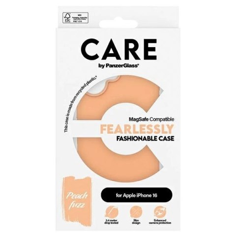 Etui CARE by PanzerGlass Fashion Case z MagSafe na iPhone 16 - pomarańczowe Etui CARE by PanzerGlass Fashion Case z MagSafe na iPhone 16 - pomarańczowe