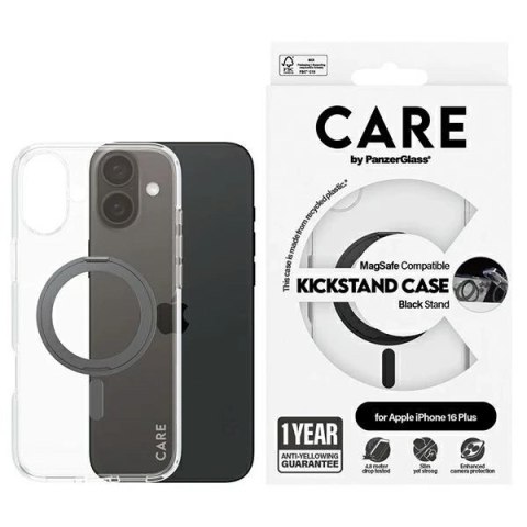 Etui CARE by PanzerGlass Feature Kickstand Case z MagSafe na iPhone 16 Plus - czarne Etui CARE by PanzerGlass Feature Kickstand Case z MagSafe na iPhone 16 Plus - czarne
