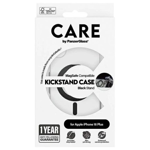 Etui CARE by PanzerGlass Feature Kickstand Case z MagSafe na iPhone 16 Plus - czarne Etui CARE by PanzerGlass Feature Kickstand Case z MagSafe na iPhone 16 Plus - czarne