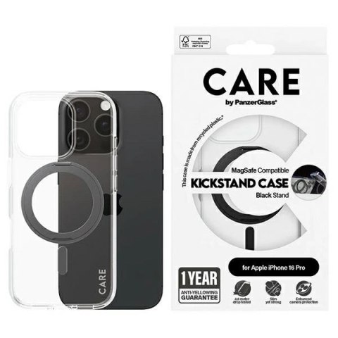 Etui CARE by PanzerGlass Feature Kickstand Case z MagSafe na iPhone 16 Pro - czarne Etui CARE by PanzerGlass Feature Kickstand Case z MagSafe na iPhone 16 Pro - czarne