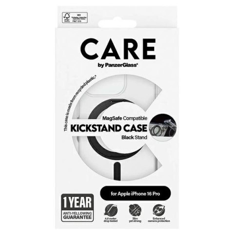 Etui CARE by PanzerGlass Feature Kickstand Case z MagSafe na iPhone 16 Pro - czarne Etui CARE by PanzerGlass Feature Kickstand Case z MagSafe na iPhone 16 Pro - czarne