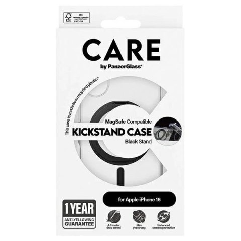 Etui CARE by PanzerGlass Feature Kickstand Case z MagSafe na iPhone 16 - czarne Etui CARE by PanzerGlass Feature Kickstand Case z MagSafe na iPhone 16 - czarne