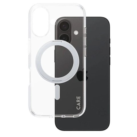 Etui CARE by PanzerGlass Feature Kickstand Case z MagSafe na iPhone 16 - srebrne