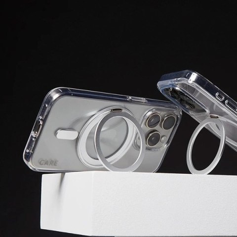 Etui CARE by PanzerGlass Feature Kickstand Case z MagSafe na iPhone 16 - srebrne