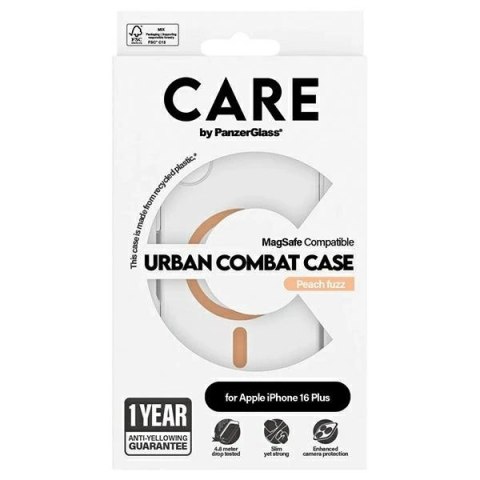 Etui CARE by PanzerGlass Flagship Case z MagSafe na iPhone 16 Plus - pomarańczowe