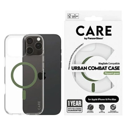 Etui CARE by PanzerGlass Flagship Case z MagSafe na iPhone 16 Pro Max - zielone Etui CARE by PanzerGlass Flagship Case z MagSafe na iPhone 16 Pro Max - zielone