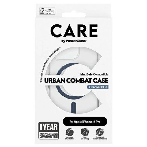 Etui CARE by PanzerGlass Flagship Case z MagSafe na iPhone 16 Pro - niebieskie Etui CARE by PanzerGlass Flagship Case z MagSafe na iPhone 16 Pro - niebieskie