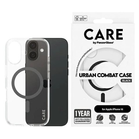 Etui CARE by PanzerGlass Flagship Case z MagSafe na iPhone 16 - czarne Etui CARE by PanzerGlass Flagship Case z MagSafe na iPhone 16 - czarne