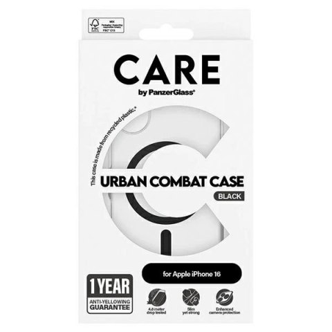 Etui CARE by PanzerGlass Flagship Case z MagSafe na iPhone 16 - czarne Etui CARE by PanzerGlass Flagship Case z MagSafe na iPhone 16 - czarne