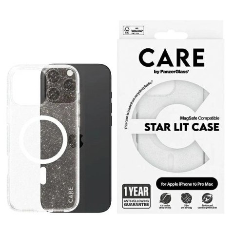 Etui CARE by PanzerGlass Flagship Star Lit Case z MagSafe na iPhone 16 Pro Max - białe Etui CARE by PanzerGlass Flagship Star Lit Case z MagSafe na iPhone 16 Pro Max - białe