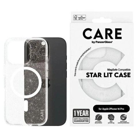 Etui CARE by PanzerGlass Flagship Star Lit Case z MagSafe na iPhone 16 Pro - białe Etui CARE by PanzerGlass Flagship Star Lit Case z MagSafe na iPhone 16 Pro - białe