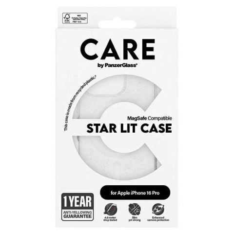 Etui CARE by PanzerGlass Flagship Star Lit Case z MagSafe na iPhone 16 Pro - białe Etui CARE by PanzerGlass Flagship Star Lit Case z MagSafe na iPhone 16 Pro - białe