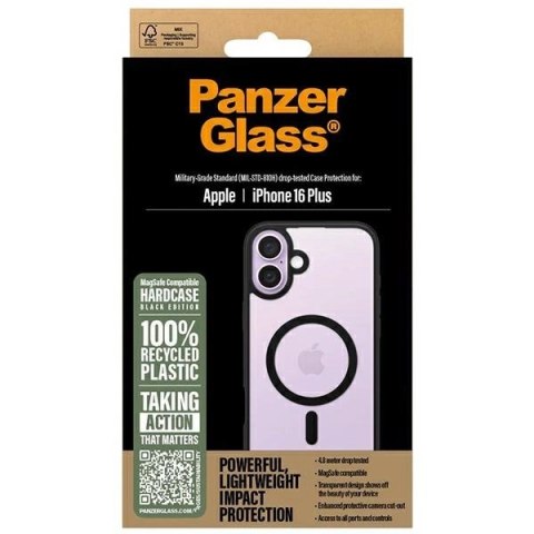 Etui PanzerGlass HardCase z MagSafe na iPhone 16 Plus - czarne Etui PanzerGlass HardCase z MagSafe na iPhone 16 Plus - czarne