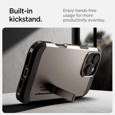Etui Spigen Tough Armor MagSafe z podstawką na iPhone 16 Pro - gunmetal