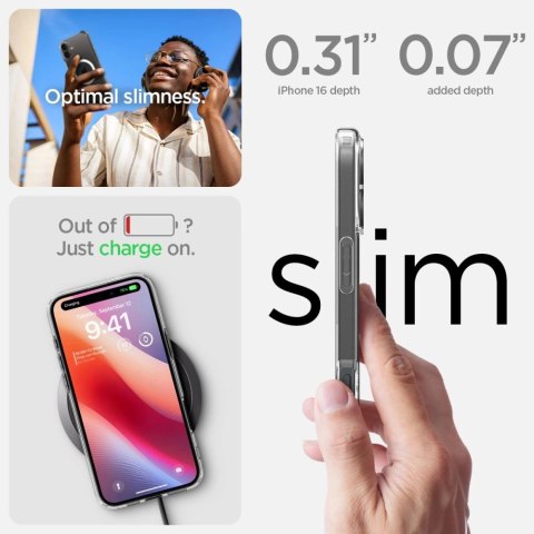 Etui Spigen Ultra Hybrid Mag z MagSafe na iPhone 16 Plus - białe