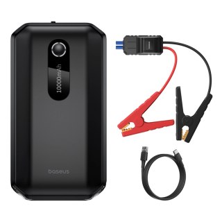 Jumpstarter Baseus Power Starter urządzenie rozruchowe booster 10000mAh 12V (1000A / 500A) + kable krokodylki czarny (C002455011