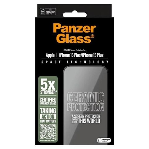 Szkło hartowane PanzerGlass Ceramic Screen Protector Ultra-Wide Fit na iPhone 16 Plus
