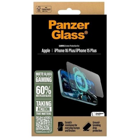 Szkło hartowane PanzerGlass Gaming Screen Protector Ultra-Wide Fit na iPhone 16 Plus