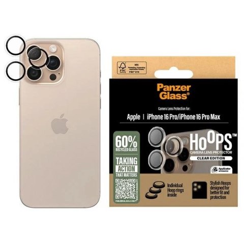 Szkło hartowane PanzerGlass Hoops Transparent Lens Protector na aparat do iPhone 16 Pro / 16 Pro Max Szkło hartowane PanzerGlass Hoops Transparent Lens Protector na aparat do iPhone 16 Pro / 16 Pro Max