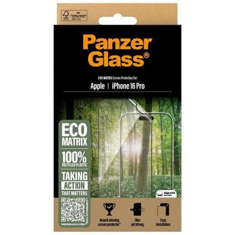 Szkło hartowane PanzerGlass MATRIX Screen Protector na iPhone 16 Pro Szkło hartowane PanzerGlass MATRIX Screen Protector na iPhone 16 Pro