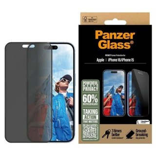 Szkło hartowane PanzerGlass Privacy Screen Protector Ultra-Wide Fit na iPhone 16