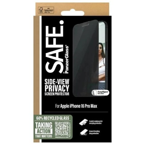 Szkło hartowane SAFE by PanzerGlass Privacy Screen Protector Ultra-Wide Fit na iPhone 16 Pro Max Szkło hartowane SAFE by PanzerGlass Privacy Screen Protector Ultra-Wide Fit na iPhone 16 Pro Max