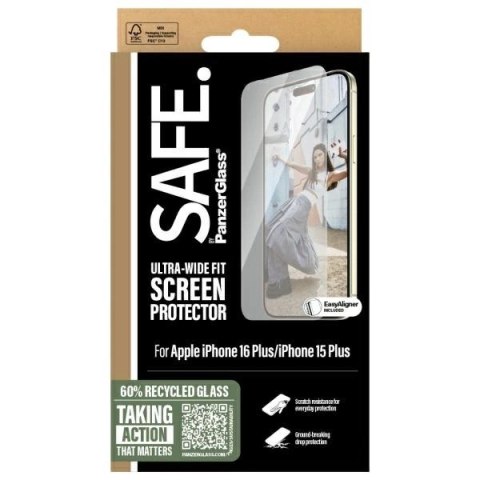 Szkło hartowane SAFE by PanzerGlass Ultra-Wide Fit na iPhone 16 Plus Szkło hartowane SAFE by PanzerGlass Ultra-Wide Fit na iPhone 16 Plus