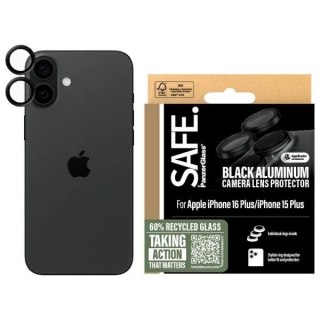 Szkło hartowane SAFE by PanzerGlass na aparat do iPhone 16 / 16 Plus - czarne
