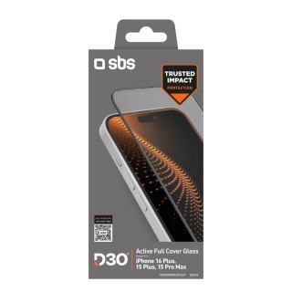 Szkło hartowane SBS Tempered Glass D3O z ramką do iPhone 16 Plus / iPhone 15 Plus