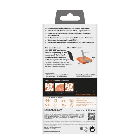 Szkło hartowane SBS Tempered Glass D3O z ramką do iPhone 16 Plus / iPhone 15 Plus Szkło hartowane SBS Tempered Glass D3O z ramką do iPhone 16 Plus / iPhone 15 Plus