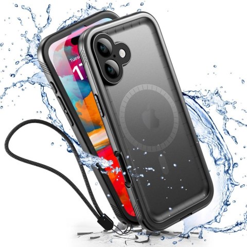Etui Tech-Protect ShellBox MagSafe IP68 na iPhone 16 - czarne Etui Tech-Protect ShellBox MagSafe IP68 na iPhone 16 - czarne