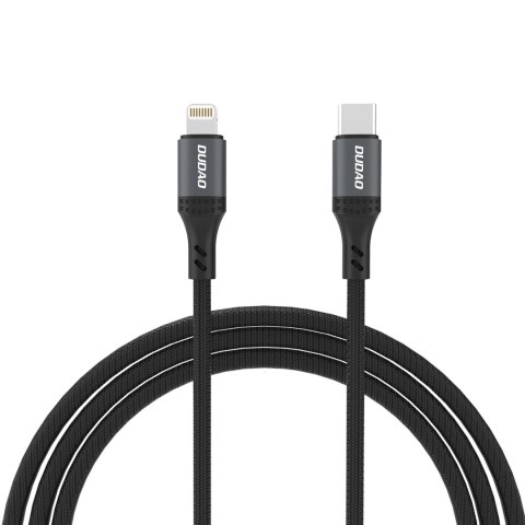 Kabel Dudao L3CL USB-C - Lightning 30W w oplocie 1,2m - czarny Kabel Dudao L3CL USB-C - Lightning 30W w oplocie 1,2m - czarny