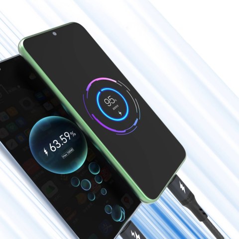 Kabel Dudao L3E 3 w 1 60W MicroUSB USB-C Lightning 1,2m - czarna Kabel Dudao L3E 3 w 1 60W MicroUSB USB-C Lightning 1,2m - czarna