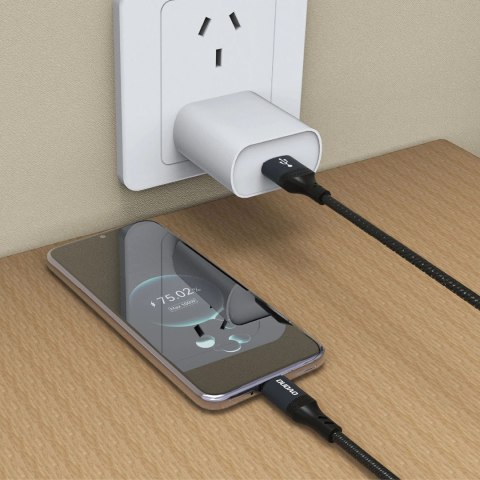 Kabel Dudao L3ST USB-A - USB-C 5A 1,2m w oplocie - czarny