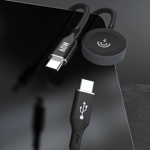 Ładowarka 2 w 1 Dudao A12MaxC PD60W do Apple Watch / USB-C - czarna Ładowarka 2 w 1 Dudao A12MaxC PD60W do Apple Watch / USB-C - czarna